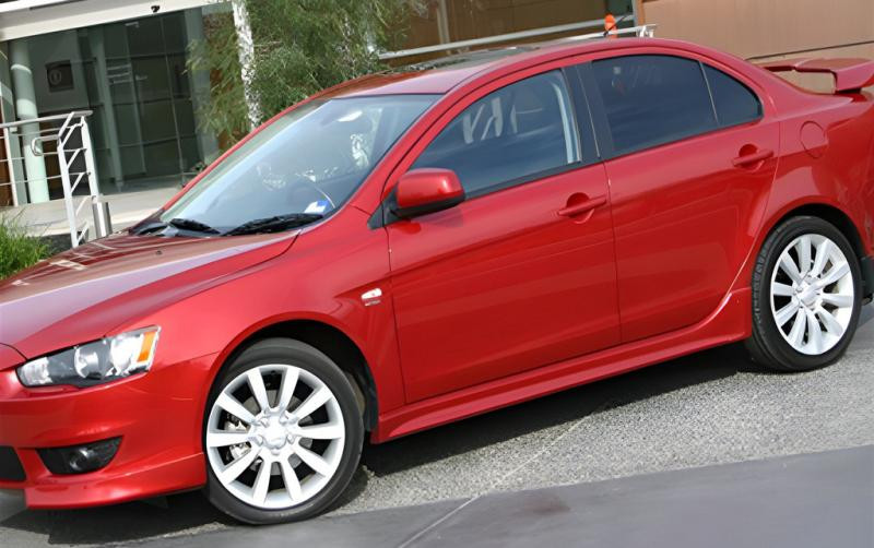 Купити Бокові пороги DPT (Під фарбування) для Mitsubishi Lancer X 2008- рр