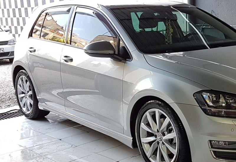 Купить Боковые пороги DPT V-9 (черный глянец) для Volkswagen Golf 7/E-Golf