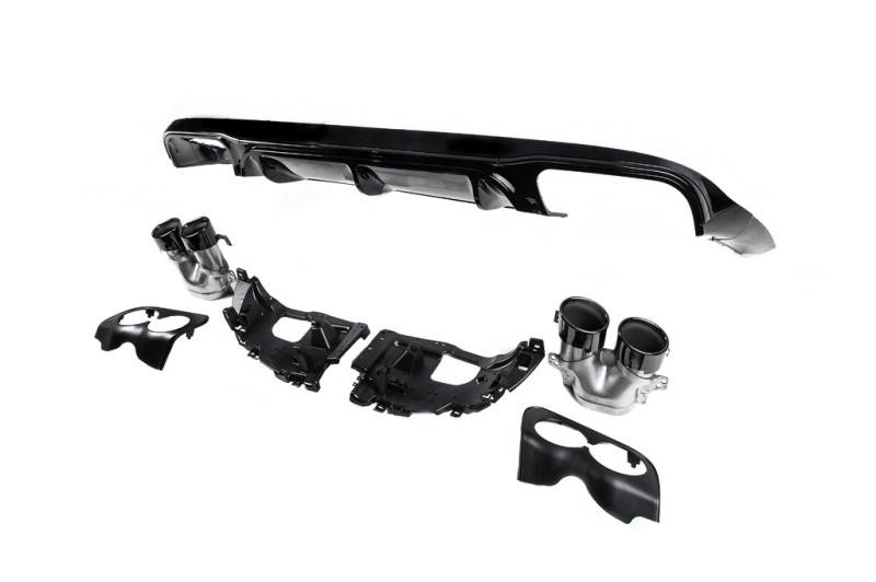 Купить Задний диффузор с насадками Black (Дизайн AMG53) для Mercedes E-class coupe C238