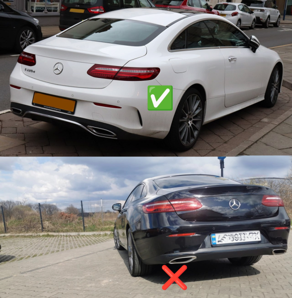 Купить Задний диффузор с насадками Black (Дизайн AMG53) для Mercedes E-class coupe C238