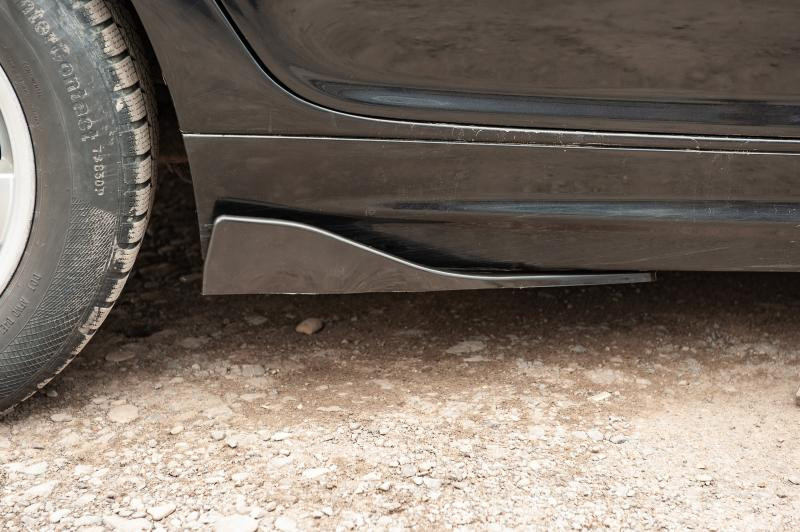 Купить Универсальные Flap накладки на боковые пороги тип-B (2 шт, черный глянец, ABS-пластик)