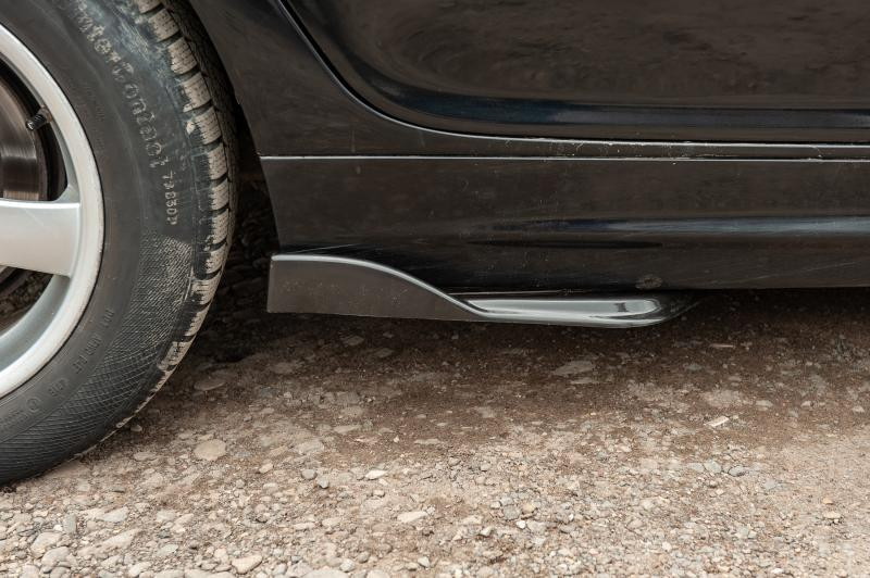 Купить Универсальные Flap накладки на боковые пороги тип-E (2 шт, черный глянец, ABS-пластик)