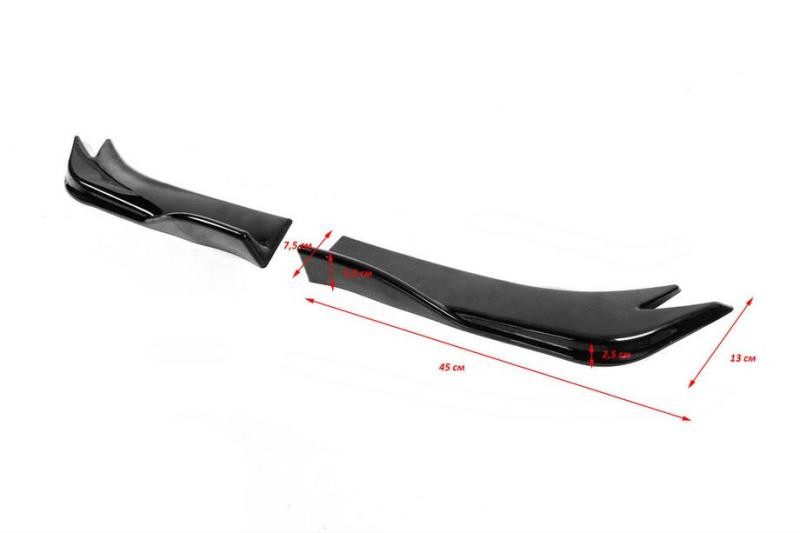 Купить Универсальные Flap накладки на боковые пороги тип-E (2 шт, черный глянец, ABS-пластик)