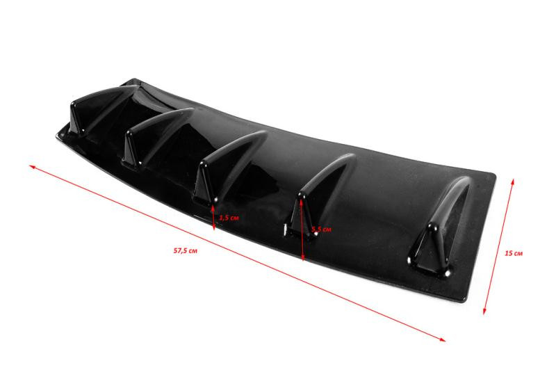 Купить Универсальный задний диффузор тип-E (черный глянец, ABS-пластик)
