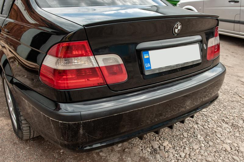 Купить Универсальный задний диффузор тип-E (черный глянец, ABS-пластик)