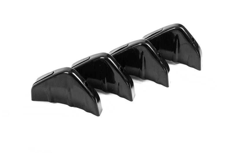 Купити Універсальний задній дифузор тип-D (4шт, чорний глянець, ABS-пластик)