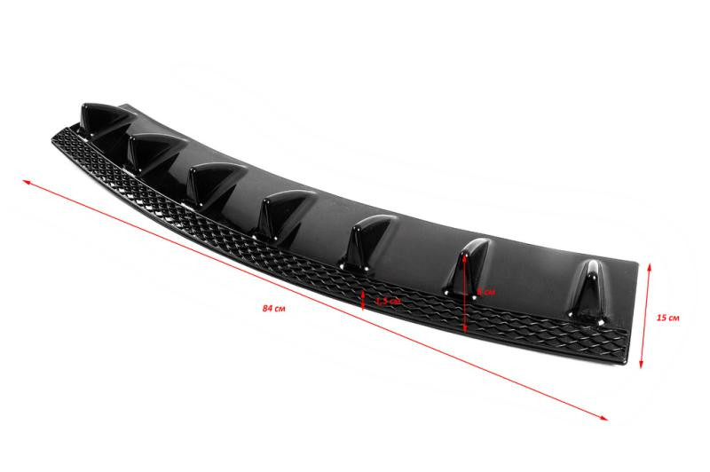 Купити Універсальний задній дифузор тип-A (1шт, чорний глянець, ABS-пластик)