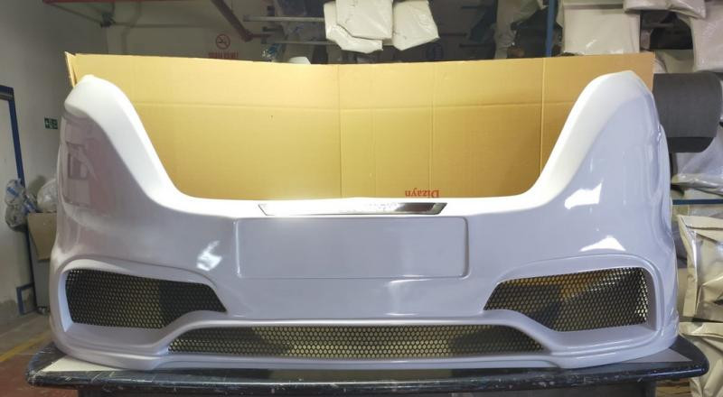 Купити Накладка на передній бампер V4 (під фарбування) для Mercedes Sprinter W907/W910 2018- рр