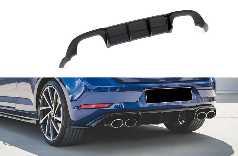 Купити Задній дифузор DPT V-3 (для R / R-Line, 2017-2019, чорний глянець) для Volkswagen Golf 7/E-Golf