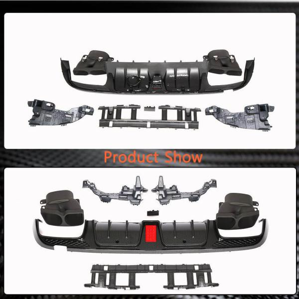 Купити Дифузор заднього бампера з насадками (для SD С43 AMG 2015-2019, Карбон) для Mercedes C-сlass W205 рр