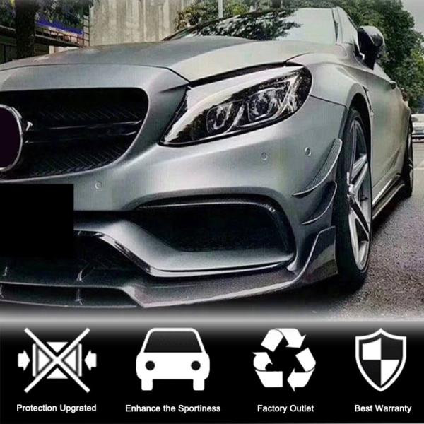 Купити Накладки на передній бампер (для C63 AMG 2015-2019, Карбон) для Mercedes C-сlass W205 рр