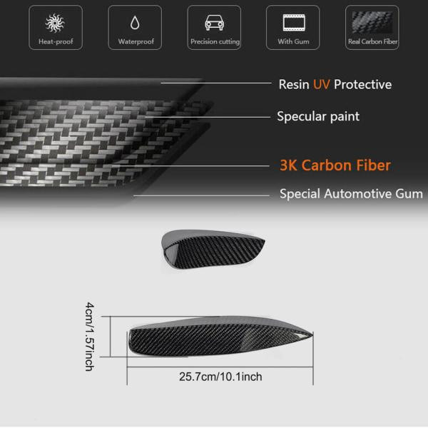 Купити Накладки на передній бампер (для C63 AMG 2015-2019, Карбон) для Mercedes C-сlass W205 рр