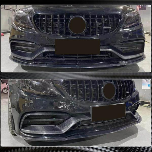 Купить Накладки на противотуманки (для С63 AMG 2015-2019, Карбон) для Mercedes C-сlass W205