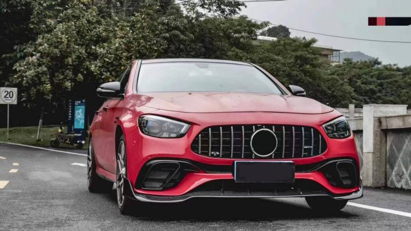 Купить Накладка на передний бампер Lip (для E63 AMG 2020-2023, Карбон) для Mercedes E-сlass W213