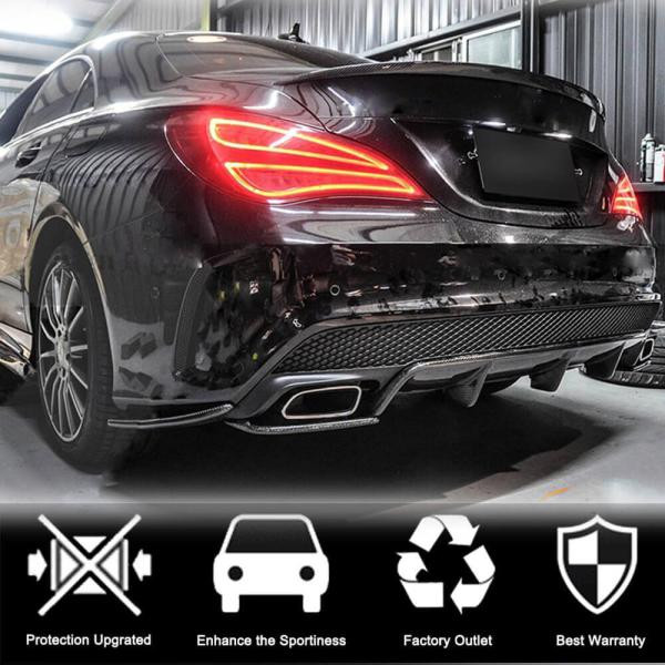 Купити Дифузор заднього бампера V2 (для AMG-Line / CLA45 AMG 2013-2016, Карбон) для Mercedes CLA C117 рр