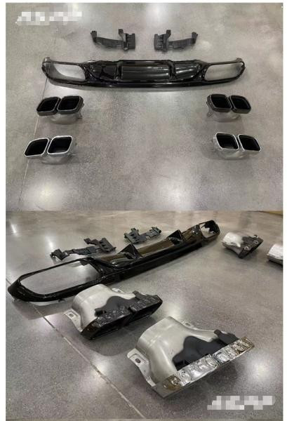 Купити Задній дифузор з насадками Silver (для Base, Дизайн E63 2020-2024) для Mercedes E-сlass W213 рр