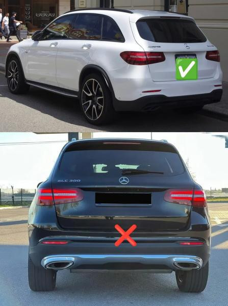 Купить Задний диффузор с насадками Silver (Дизайн AMG63) для Mercedes GLC X253