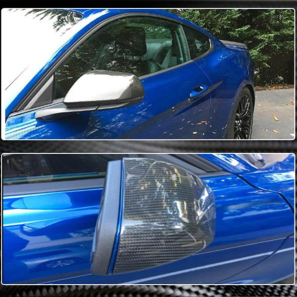 Купити Накладки на дзеркала V1 (для USA, Карбон) для Ford Mustang 2015-2023 рр