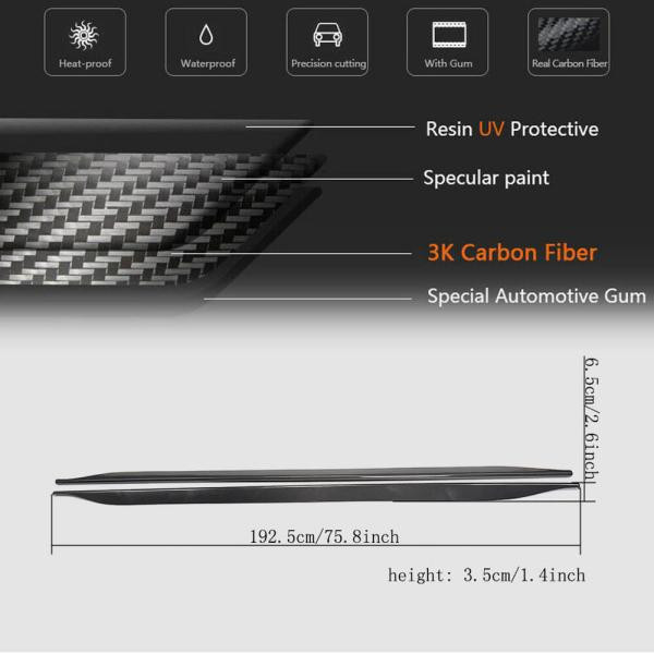 Купити Бокові пороги V1 (Карбон) для Ford Mustang 2015-2023 рр