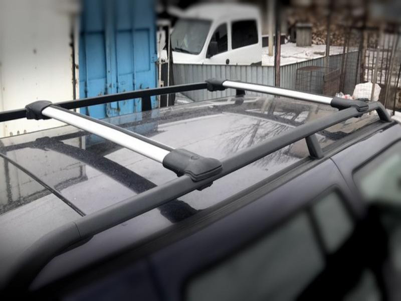 Купить Перемычки на обычные рейлинги без ключа Can V1 (2 шт) до 105 см, Черные для Volkswagen Tiguan 2016-2023 гг