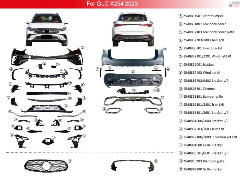 Купить Комплект обвесов AMG-Line для Mercedes GLC X254