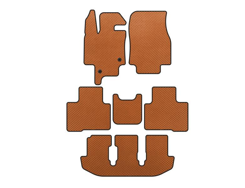 Купити Килимки EVA (3 ряди, 7-ми місний, Помаранчевий) для Toyota Highlander 2019- рр