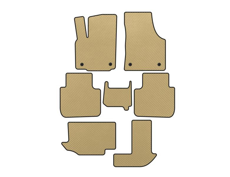 Купить Коврики EVA (3 ряда, 7-ми местный, Бежевый) для Volkswagen Atlas (Terramont)