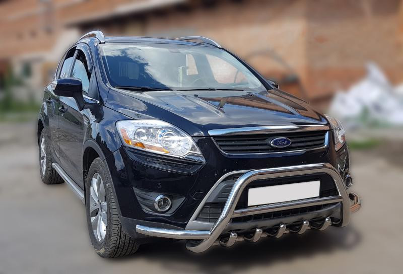 Купить Кенгурятник с усами WT003 (нерж.) для Ford Kuga 2008-2013 гг