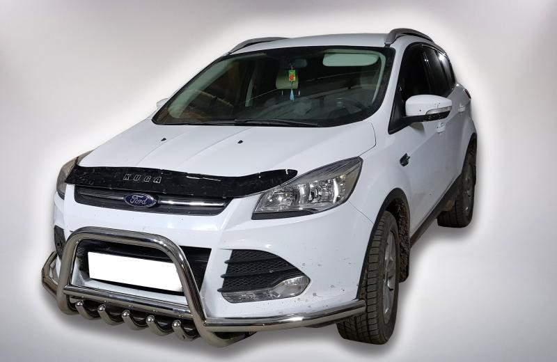 Купить Кенгурятник с усами WT003 (нерж.) для Ford Kuga/Escape 2013-2019 гг