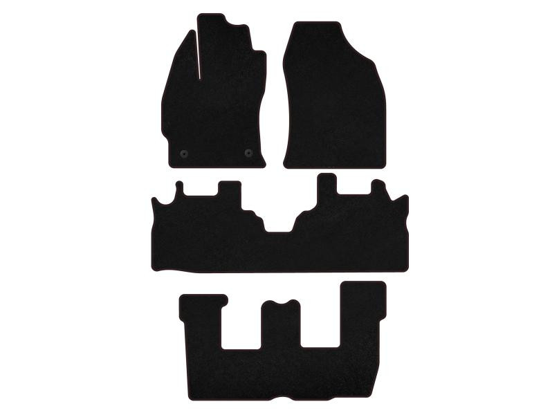 Купить Коврики текстильные Premium (3 ряда, Черный) для Toyota Prius Plus