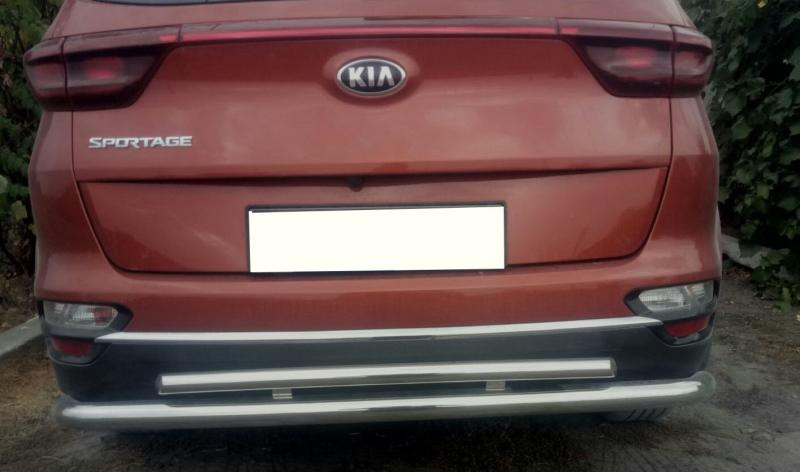 Купить Задняя защита AK002-2 (нерж) для Kia Sportage 2015-2021 гг