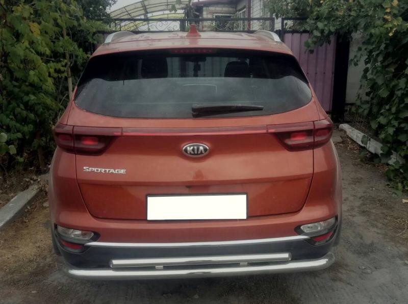 Купить Задняя защита AK002-2 (нерж) для Kia Sportage 2015-2021 гг