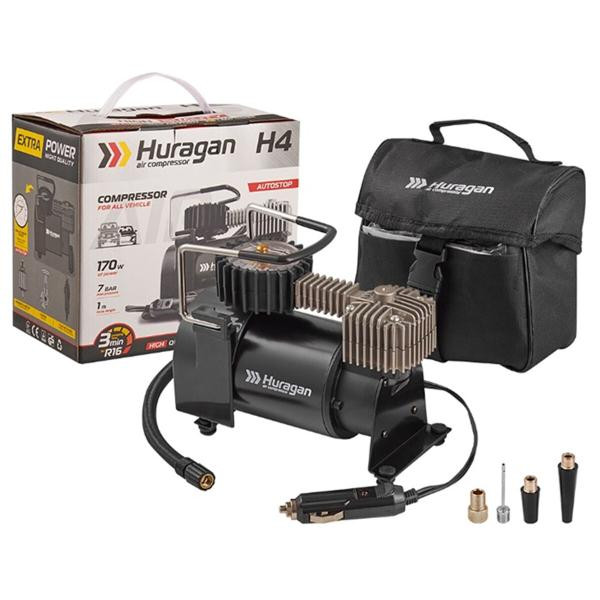 Купити Компресор автомобільний Huragan з автостопом 12В, 7 Атм, 37 л/хв H0400