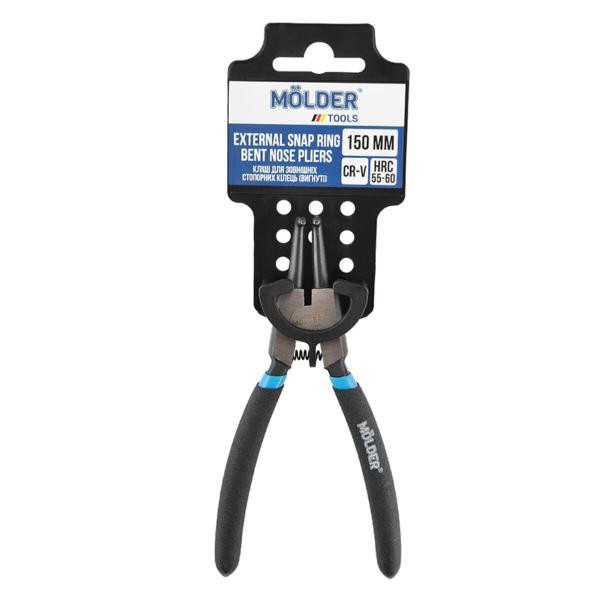 Купити Кліщі Molder для зовнішніх стопорних кілець, вигнуті Cr-V 150мм