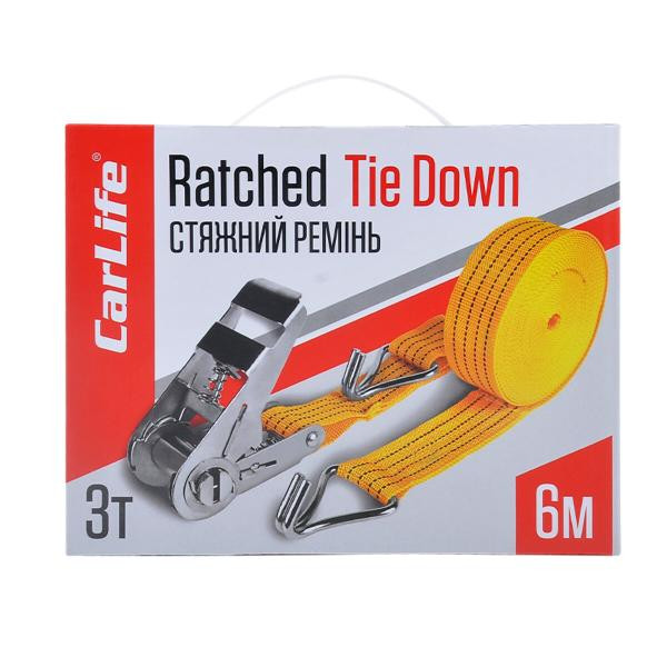 Купить Стяжной ремень с замком CarLife 3т, 6м