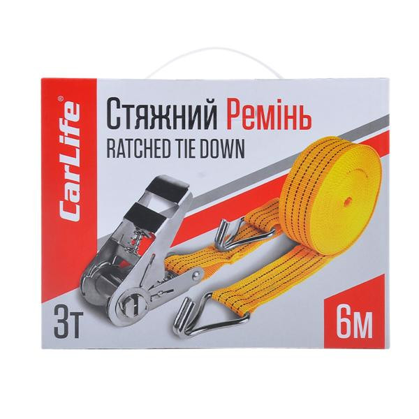 Купить Стяжной ремень с замком CarLife 3т, 6м