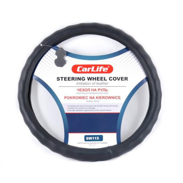 Купити Чохол на кермо Carlife 41-43 см зі штучної шкіри, чорний SW115XL