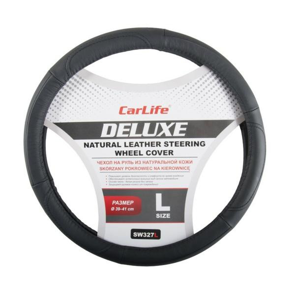 Купити Чохол на кермо Carlife 39-41 см шкіряний Delux, чорний SW327L