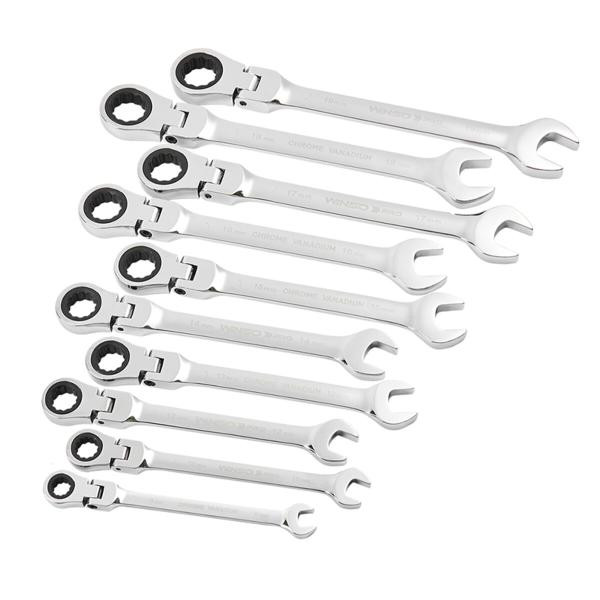 Купить Набор ключей Winso PRO комбинированные с трещоткой и карданом CR-V 10шт (8-10-12-13-14-15-16-17-19мм)