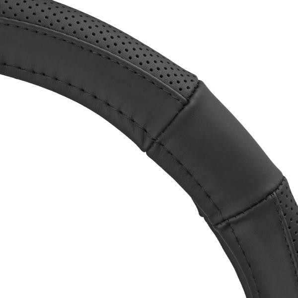 Купить Чехол на руль Carlife 37-39см, кожа, черный SW244M