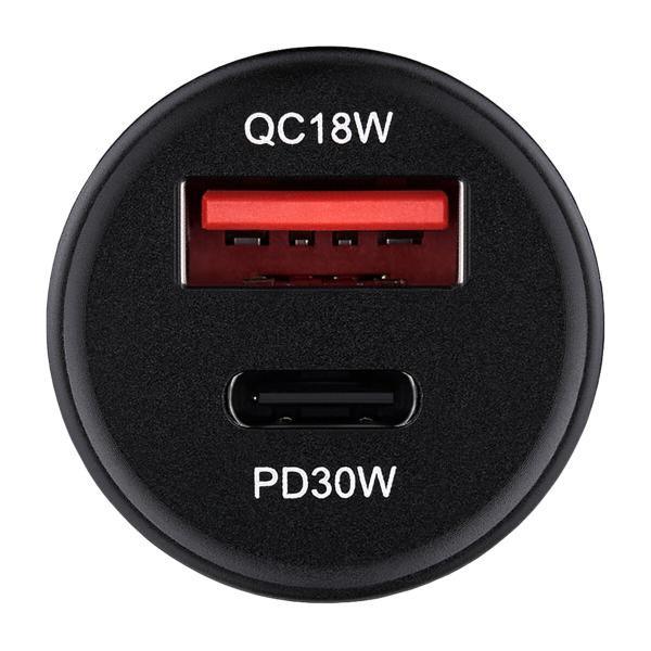 Купити Автомобільний зарядний пристрій Brevia ePower DualCharge 30W 1xUSB-C+1xUSB-A чорний