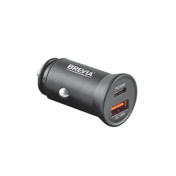 Купити Автомобільний зарядний пристрій Brevia ePower DualCharge 30W 1xUSB-C+1xUSB-A чорний