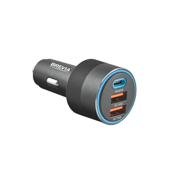 Купити Автомобільний зарядний пристрій Brevia ePower TriCharge 66W 1xUSB-C+2xUSB-A чорний