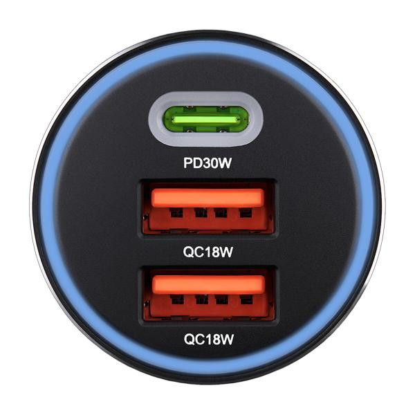 Купити Автомобільний зарядний пристрій Brevia ePower TriCharge 66W 1xUSB-C+2xUSB-A чорний