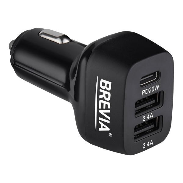Купити Автомобільний зарядний пристрій Brevia ePower TriDrive 44W 1xUSB-C+2xUSB-A чорний