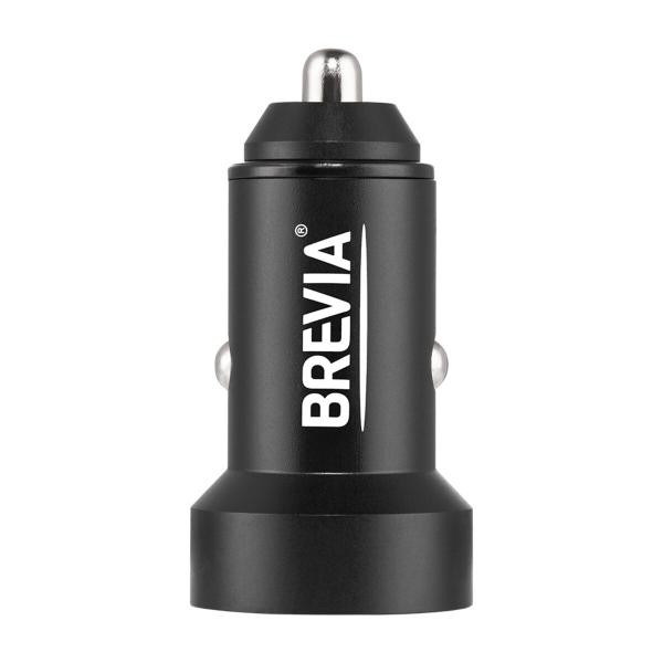 Купити Автомобільний зарядний пристрій Brevia ePower DualMetal Display 48W 1xUSB-C+1xUSB-A, чорний металік