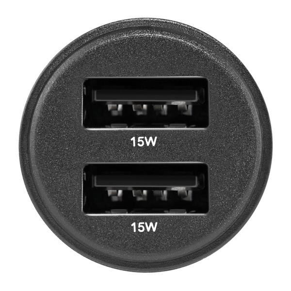 Купити Автомобільний зарядний пристрій Brevia ePower DualDrive 15W 2xUSB-A, прозорий чорний