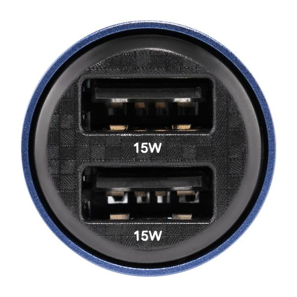 Купить Автомобильное зарядное устройство Brevia ePower DualDrive 15W 2xUSB-A, прозрачный синий