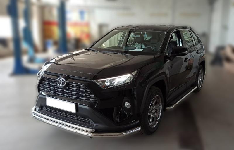 Купить Передняя защита F3-10 (нерж) для Toyota Rav 4 2019- гг