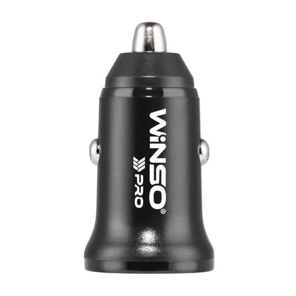 Купити Автомобільний зарядний пристрій Winso PRO 30W 1xUSB-C+1xUSB-A black